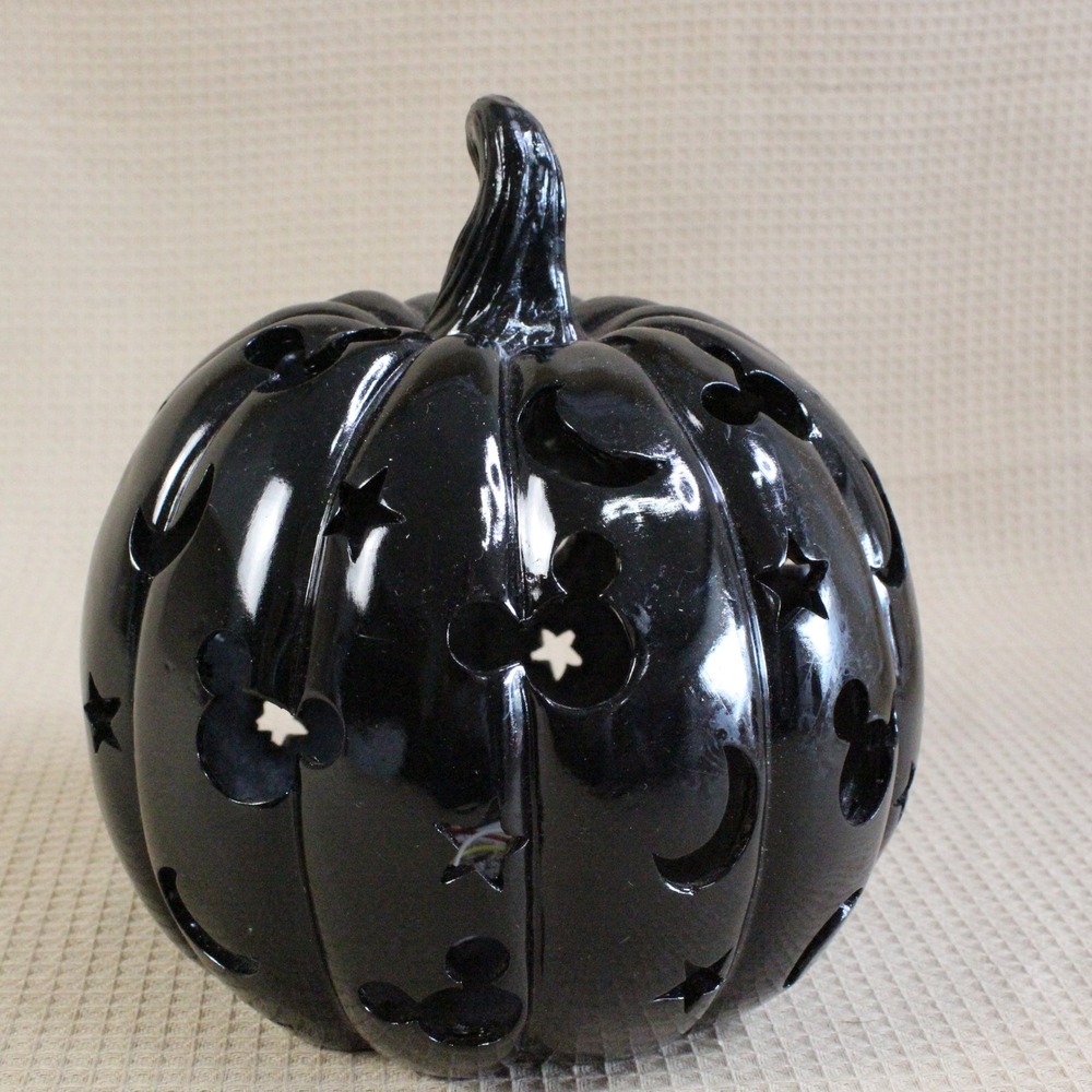 Disney Mickey Mouse Black Pumpkin Light Up Halloween Decor 23HLDIX1 Whimsigoth